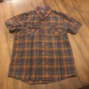 Short Sleeve Button Up Plaid Shirt